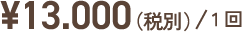 13,000円（税別）／1回